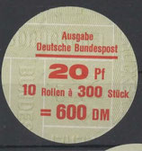 Bund 1398    20 Pf   Verschluss- Stangendeckel