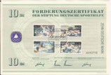 DSH Förderungszertifikat - 1990    10 DM  - Sportmarken