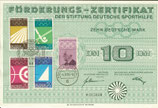 DSH Förderungszertifikat - 1969    10 DM  - Sportmarken