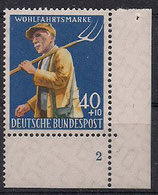 Bund 0300   40 + 10 Pf  Wohlfahrtsmarke 1958  **  ERur  Fn 2