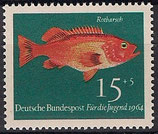 Bund 0413   15 + 5 Pf Kleiner Rotbarsch   ex Jugendmarken 1964 - Fische