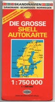 Skandinavien  Grosse Shell  Autokarte