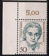 Bund 1304 Christine Teusch   50 Pf  **  vom Eckrand