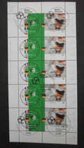 Bund 2258f  KLB  10 x 56  ct   Fußball  WM  2002   2 Werte in 5 Zusammendrucken