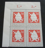 Bund 0199  20 Pf Bonifatius  EVB ol  **   Falzrest am Oberrand