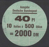 Bund 1037    40 Pf   Verschluss- Stangendeckel  der  500er Rolle