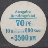 Bund 0918    70 Pf   Verschluss- Stangendeckel  der  500er Rolle