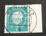 Berlin 0182   7 Pf  SRr Heuss III gestempelt geprüft