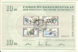 DSH Förderungszertifikat - 1990    10 DM  - W. Busch Geschichten  Berlin