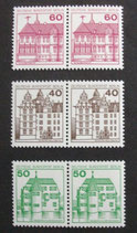 Berlin 611 ,614, 615  wP   Burgen und Schlösser  (III)+(IV)   Bogenmarken