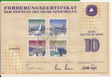 DSH Förderungszertifikat - 1993    10 DM  - Sportmarken
