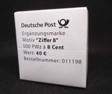 Bund 3188 Ergänzungswert 8 cent Komplette 500er Rolle