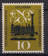 Bund 0345  10 Pf     125 Jahre Deutsche Eisenbahnen  **