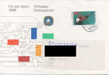 DSH FDC- Kuvert 1986 mit Marke aus 1988  -  nachträglich entwertet