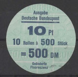 Bund 0913    10 Pf   Verschluss- Stangendeckel    -  geänderte Fluoreszenz