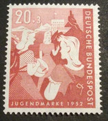 Bund 0154 Jugendmarken 1952  **