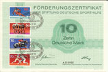 DSH Förderungszertifikat - 1978    10 DM  - Sportmarken