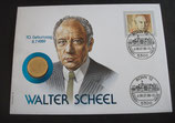 Numisbrief Walter Scheel  - 1 DM