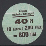 Bund 1037    40 Pf   Verschluss- Stangendeckel  der  200er Rolle