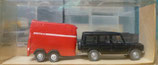 Wiking 0066  MB 230 G mit Viehhänger  - Pferdetransporter rot