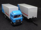 Wiking 599  MAN F 90 Tandemkoffer Wechselkoffer-Lastzug Kässbohrer