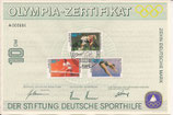 DSH Förderungszertifikat - 1988    10 DM  - Sportmarken Bund  Olympia-Zertifikat