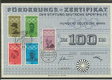 DSH Förderungszertifikat - 1968    100 DM    ESST  Bonn  +   TS 6.6.68