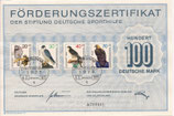 DSH Förderungszertifikat - 1973    100 DM    ESST Berlin    Stempel umseitig
