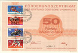 DSH Förderungszertifikat - 1978    50 DM  - Sportmarken