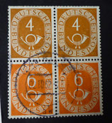 Bund 0124 + 0126 S1 im wP     4  +  6 P f  Posthorn  gest - Zusammendruck