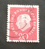 Berlin  184  R01 uN  20 Pf Heuss III  gest. adB.