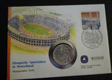 Sportstätten in Deutschland  -  100 + 50 Pf     FDC und 10 DM Silbermünze