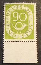 Bund 0138     90 Pf  Posthorn vom Unterrand  gest.