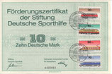 DSH Förderungszertifikat - 1975    10 DM  Bonn
