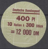 Bund 1562   400 Pf   Verschluss- Stangendeckel    hochstehend