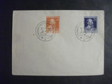 Brief mit Dt. Post 24 und 75 Pf   Sonderstempel Dachau  19.5.1947  -  1. Gedächtniskundgebung  Brief