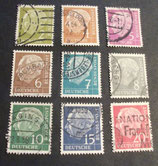 Heuss 2, 4, 5, 6, 7, 8, 10, 15, 20 Pf gestempelt