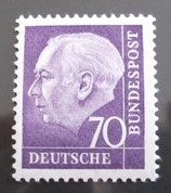 Bund 0263xw 70 Pf Heuss II  geprüft