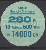 Bund 1142  280 Pf   Verschluss- Stangendeckel  der  500er Rolle