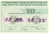 DSH Förderungszertifikat - 1979    10 DM  - Sportmarken   SST Berlin
