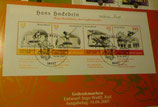 Bund 2606ff  Block 78    175. Geburtstag Wilhelm Busch - Hans Huckebein, der Unglücksrabe - Kurzgeschichte  - auf Pappe vom Restnumisblatt
