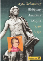 Erinnerungsblatt Mozart   -  A5 Faltblatt
