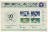 DSH Förderungszertifikat - 1985    10 DM  - Sportmarken