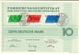DSH Förderungszertifikat - 1980    10 DM  - Sportmarken  Berlin