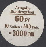 Bund 0917    60 Pf   Verschluss- Stangendeckel  der  500er Rolle