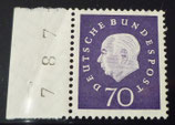 Bund 0306   70 Pf   Heuss III  SRl  TBRZ **