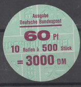 Bund 1028    60 Pf   Verschluss- Stangendeckel  der  500er Rolle