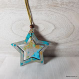 X-MAS Holz Stern mit Schnur Nr. 8 a