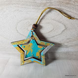 X-MAS Holz Stern mit Schnur Nr. 8 b