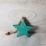 X-MAS Holz STERN mit Schnur Nr. 4a
